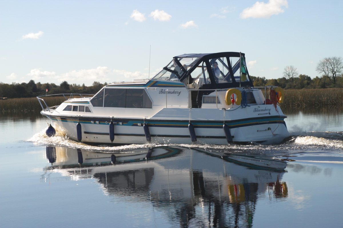 Cruise boat sailing on Lough Ree near Athlone